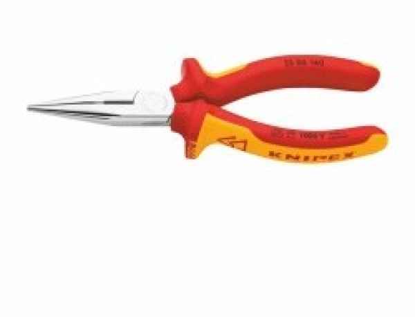 KNIPEX VDE Flachrundzange mit Schneide 160 mm, verchr. KNIPEX VDE Flachrundzange mit Schneide 160 mm, verchr.