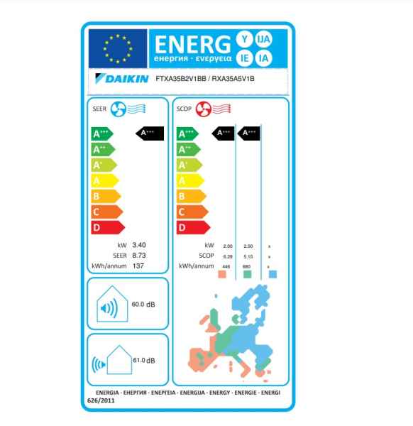 DAIKIN Stylish FTXA35CB + RXA35A8 Wandgerät-Set Schwarz 3.4 kW