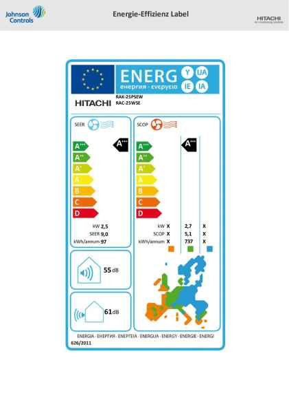 Hitachi Premium RAK-25PSEW + RAC-25WSE Wandgerät-Set 3.2 kW Hitachi Premium RAK-25PSEW + RAC-25WSE Wandgerät-Set 3.2 kW