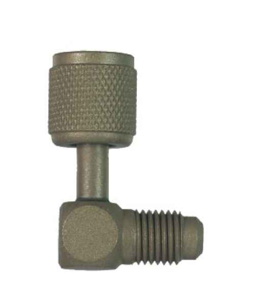 Schnellkupplung m. Schraderventil 90° QC-E4 7/16"UNFx7/16"UNF gebogen Schnellkupplung m. Schraderventil 90° QC-E4 7/16"UNFx7/16"UNF gebogen