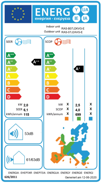 TOSHIBA SEIYA+ RAS-B07E2KVG-E + RAS-07E2AVG-E Wandgerät-Set - 2,0 kW TOSHIBA SEIYA+ RAS-B07E2KVG-E + RAS-07E2AVG-E Wandgerät-Set - 2,0 kW