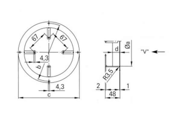 EBM Wandring D=172mm saugend (V) 52543-2-4037