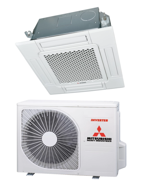 MITSUBISHI HEAVY FDTC35VH1 + SRC35ZS-W2 Euroraster Deckenkassetten-Set 3.5 kW